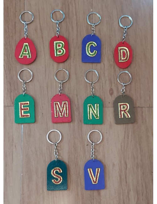 Alphabet Tanjore keychains