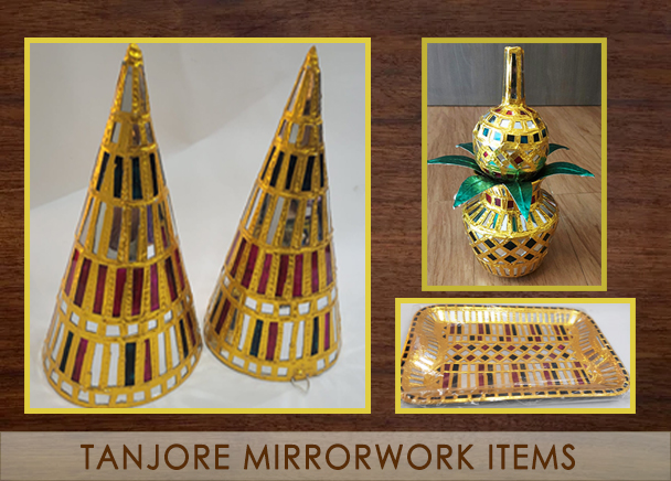 Tanjore mirrorwork items