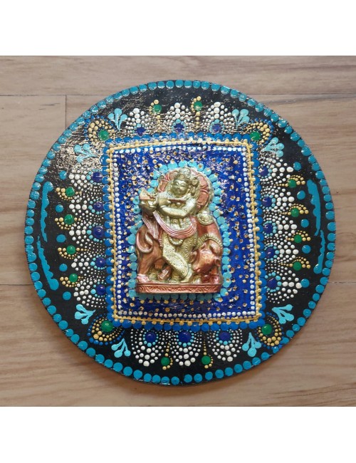 Mandala Wall plate with Krishna