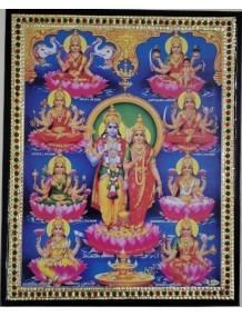 Print Tanjore Vishnu with Ashtalakshmi