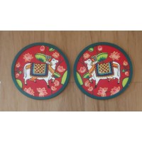 Round Pichwai cow wall decor (Small)