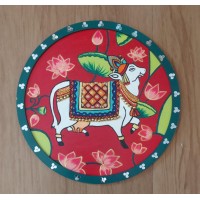 Round Pichwai cow wall decor