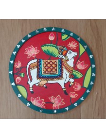 Round Pichwai cow wall decor