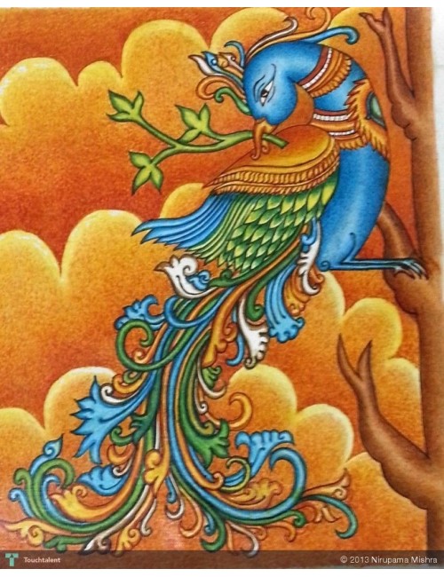Kerala Mural-Peacock