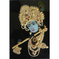 Krishna Outline in Black background