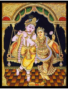 Krishna and Radha on swing