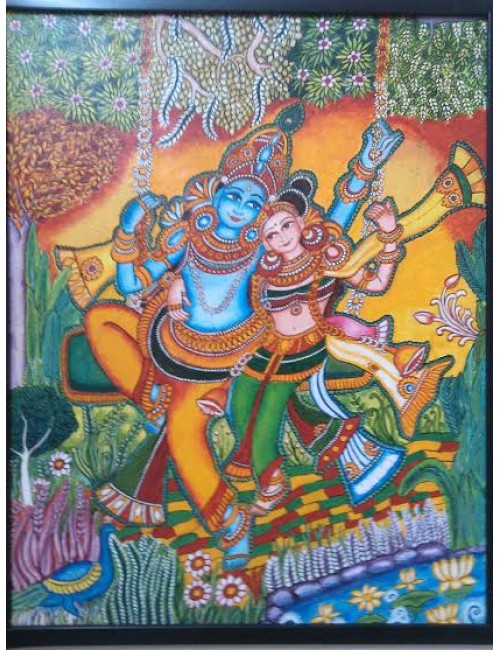 Kerala Mural - Radha Krishna 3
