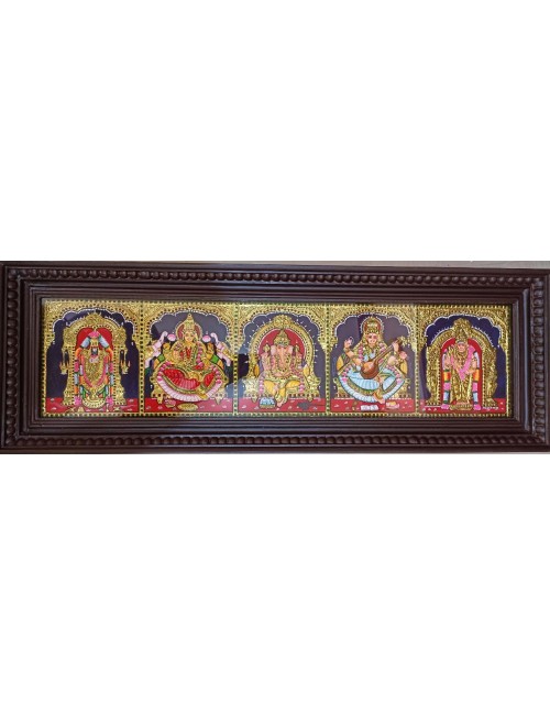 5 God Panel of Ganesha, Lakshmi, Saraswathi, Balaji and Murugan