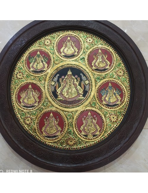 Antique Ashtalakshmi Round Panel-6