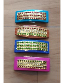 Tanjore Flat Hair Clips - Coloured