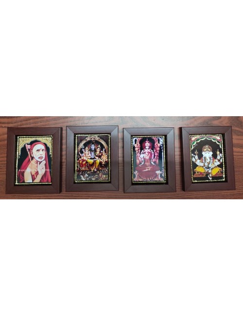 Print Tanjore Set of 4 Small Paintings