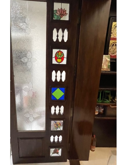 Pooja Doors 5 (With Stained Glass work)